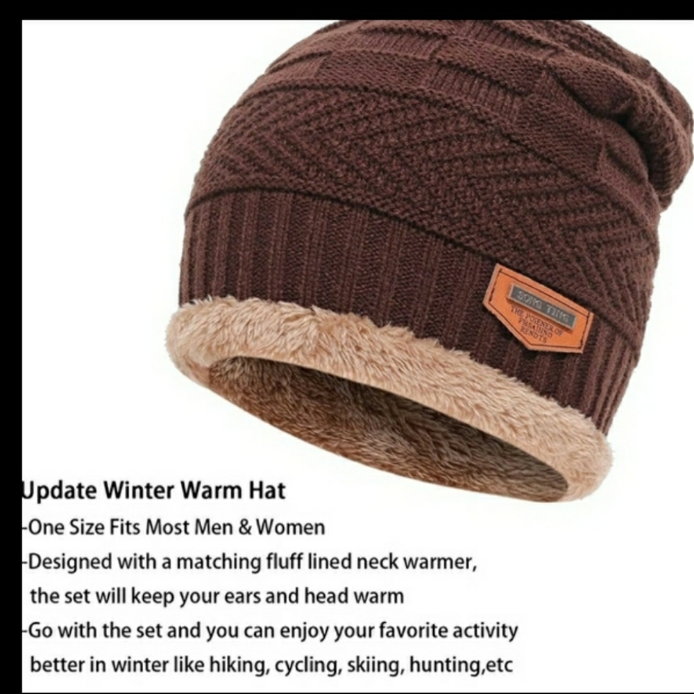 2 PIECES WINTER BEANIE HAT SCARF SET WA - Picture 6 of 12